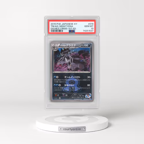 2015 Pokémon XY Double Crisis #018 Team Aqua's Mightyena - 1st Edition (PSA 10 GEM MINT)