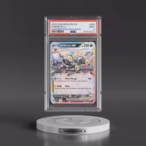 2025 Pokémon Pre EN-Prismatic Evolutions #060 Umbreon EX - Holo Surprise Box Exclusive (PSA 9 MINT)