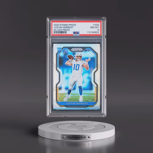 2020 Panini Prizm #325 Justin Herbert - Silver Prizm (PSA 8 NM-MT)