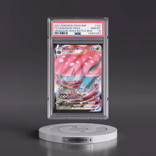 2021 Pokémon Swsh Black Star Promo #102 Venusaur Vmax - Full Art Venusaur Vmax Battle Box (PSA 10 GE