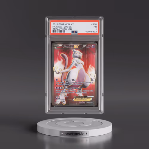 2015 Pokémon XY Breakthrough #158 Mewtwo EX - Holo Full Art (PSA 1 PR)