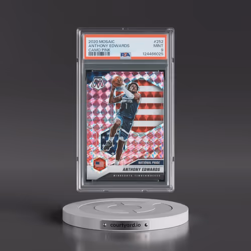 2020 Panini Mosaic #252 Anthony Edwards - Camo Pink (PSA 9 MINT)
