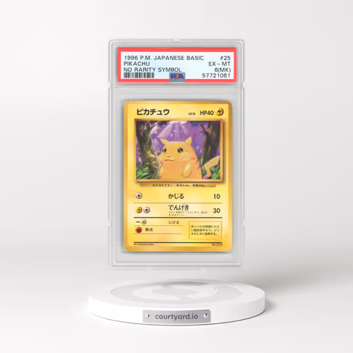 1996 Pokémon Basic #25 Pikachu - No Rarity Symbol (PSA 6 EX-MT)