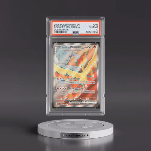 2025 Pokémon Dri EN-Destined Rivals #208 Team Rocket's Moltres EX - Holo Ultra Rare (PSA 10 GEM MINT