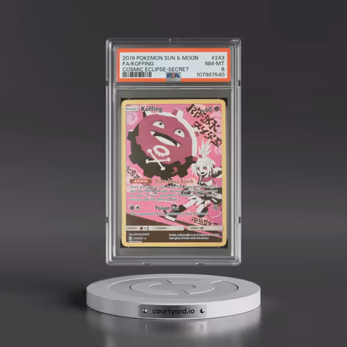 2019 Pokémon Sun & Moon Cosmic Eclipse #243 Koffing - Full Art Secret (PSA 8 NM-MT)