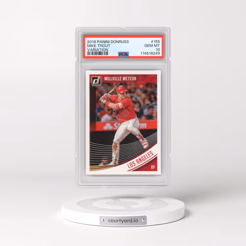 2018 Panini Donruss #155 Mike Trout - Variation (PSA 10 GEM MINT)