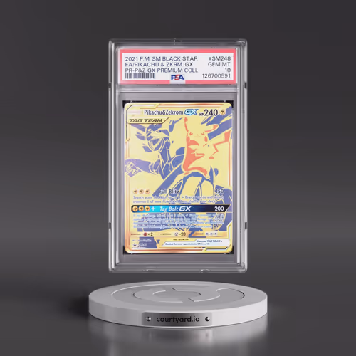 2021 Pokémon SM Black Star Promo #SM248 Pikachu & Zekrom GX - Holo Full Art Pikachu & Zekrom GX Prem