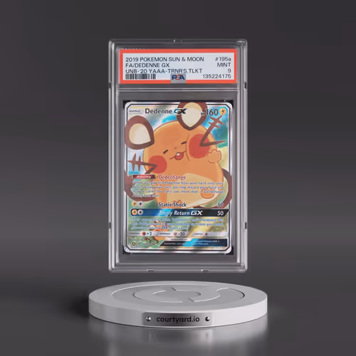 2019 Pokémon Sun & Moon Unbroken Bonds #195a Dedenne GX - Holo Full Art 2020 Yellow A Alternate Art