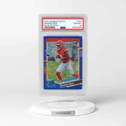 2023 Panini Donruss Optic #257 Rashee Rice - Blue Glitter (PSA 10 GEM MINT)
