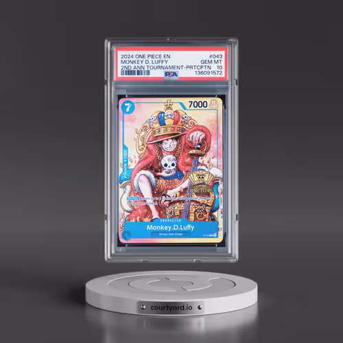 2024 One Piece Promos #043 Monkey D. Luffy - 2nd Anniversary Tournament-Participation (PSA 10 GEM MI