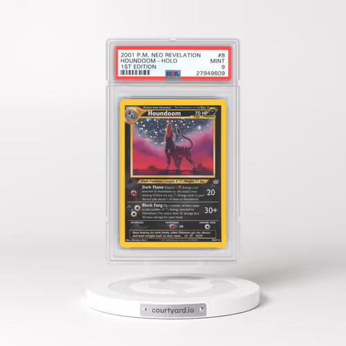 2001 Pokémon Neo Revelation #8 Houndoom - 1st Edition Holo (PSA 9 MINT)