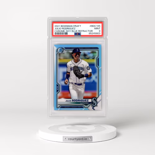 2021 Bowman Draft #BDC145 Julio Rodriguez - Chrome-Sky Blue Refractor (PSA 9 MINT)