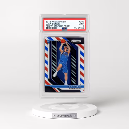 2018 Panini Prizm #280 Luka Doncic - Red/White/Blue Prizm (PSA 9 MINT)