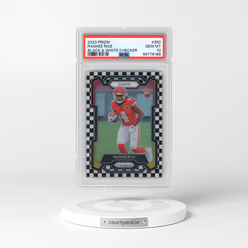 2023 Panini Prizm #350 Rashee Rice - Black & White Checker (PSA 10 GEM MINT)