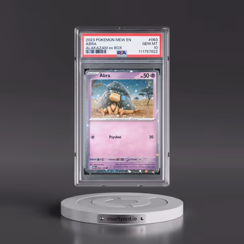 2023 Pokémon Mew EN-151 #063 Abra - Alakazam EX Box (PSA 10 GEM MINT)
