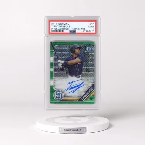 2019 Bowman Prospect Autographs Chrome #TO Tirso Ornelas - Green Shimmer (PSA 9 MINT)
