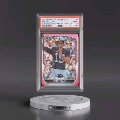 2022 Bowman University Chrome Prospects #59 Drew Allar - Pink Refractor (PSA 9 MINT)