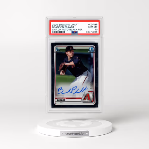 2020 Bowman Draft Chrome Draft Picks Autographs #CDABP Brandon Pfaadt - Black Refractor (PSA 10 GEM MINT)