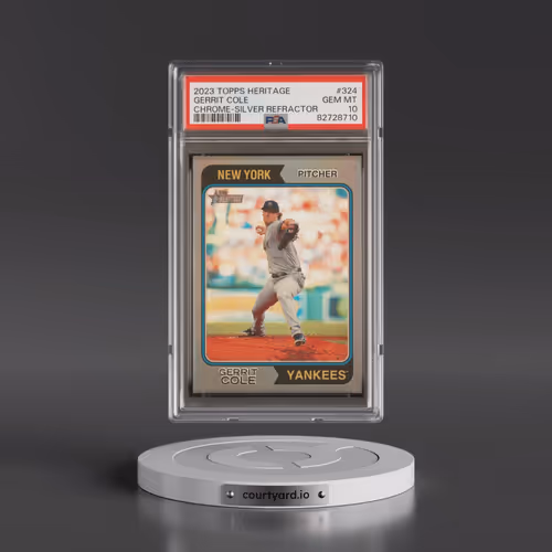 2023 Topps Heritage #324 Gerrit Cole - Chrome-Silver Refractor (PSA 10 GEM MINT)