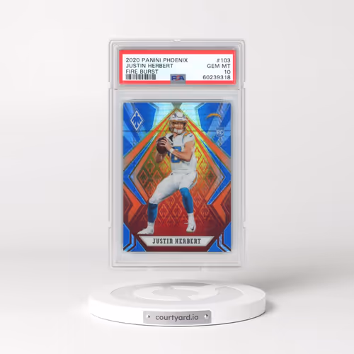 2020 Panini Phoenix #103 Justin Herbert - Fire Burst (PSA 10 GEM MINT)