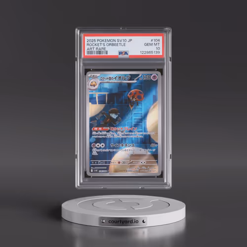 2025 Pokémon SV10-Glory of Team Rocket #104 Team Rocket's Orbeetle - Art Rare (PSA 10 GEM MINT)