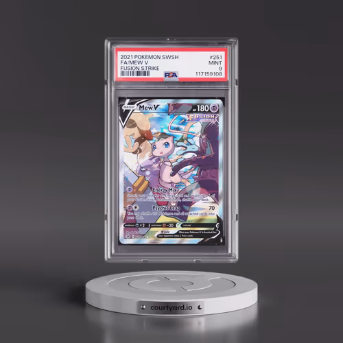 2021 Pokémon Sword & Shield Fusion Strike #251 Mew V - Holo Full Art (PSA 9 MINT)