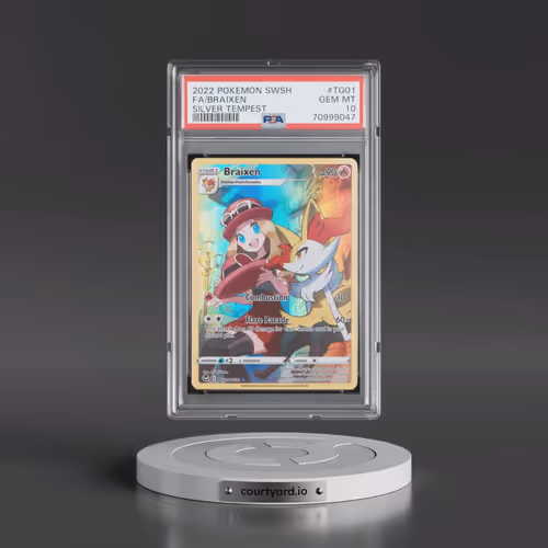 2022 Pokémon Sword & Shield Silver Tempest #TG01 Braixen - Full Art (PSA 10 GEM MINT)