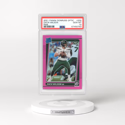 2021 Panini Donruss Optic #202 Zach Wilson - Pink (PSA 10 GEM MINT)