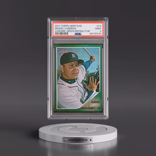 2011 Topps Heritage Chrome #C4 Miguel Cabrera - Green Refractor (PSA 9 MINT)