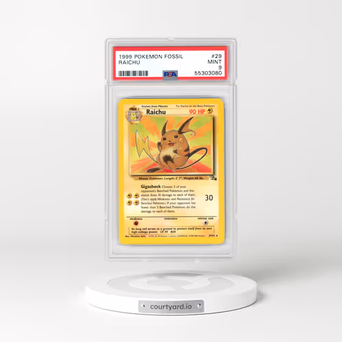 1999 Pokémon Fossil #29 Raichu (PSA 9 MINT)