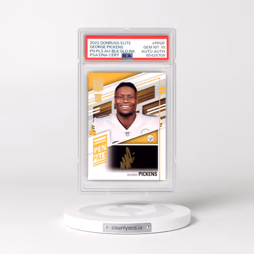 2022 Panini Donruss Elite Pen Pals Autographs #PPGP George Pickens - Black Gold Ink (PSA 10 GEM MINT