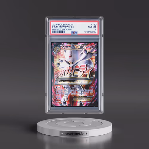 2015 Pokémon XY Breakthrough #160 M Mewtwo EX - Holo Full Art (PSA 8 NM-MT)