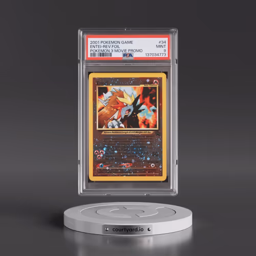 2001 Pokémon Game Movie #34 Entei - Reverse Foil Pokemon 3 Movie Promo (PSA 9 MINT)