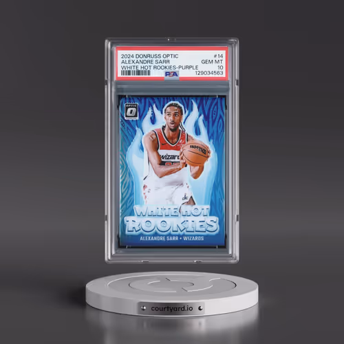 2024 Panini Donruss Optic White Hot Rookies #14 Alexandre Sarr - Purple (PSA 10 GEM MINT)