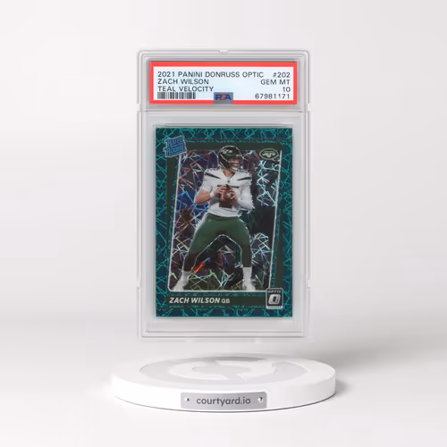 2021 Panini Donruss Optic #202 Zach Wilson - Green Velocity (PSA 10 GEM MINT)