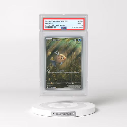 2024 Pokémon Ssp EN-Surging Sparks #198 Feebas - Illustration Rare (PSA 9 MINT)