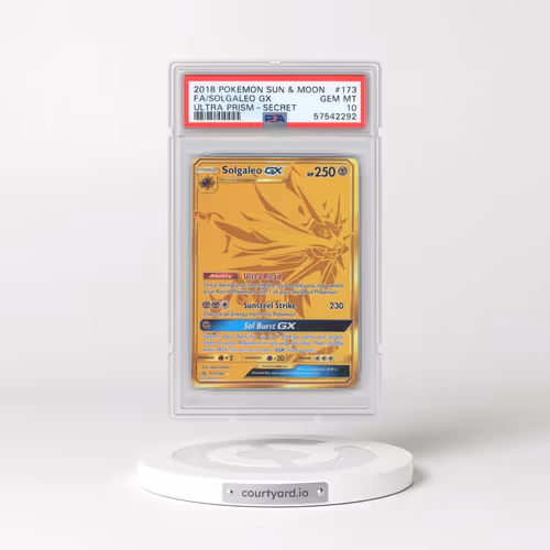 2018 Pokémon Sun & Moon Ultra Prism #173 Solgaleo GX - Holo Full Art Secret (PSA 10 GEM MINT)