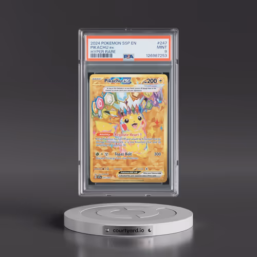 2024 Pokémon Ssp EN-Surging Sparks #247 Pikachu EX - Holo Hyper Rare (PSA 9 MINT)