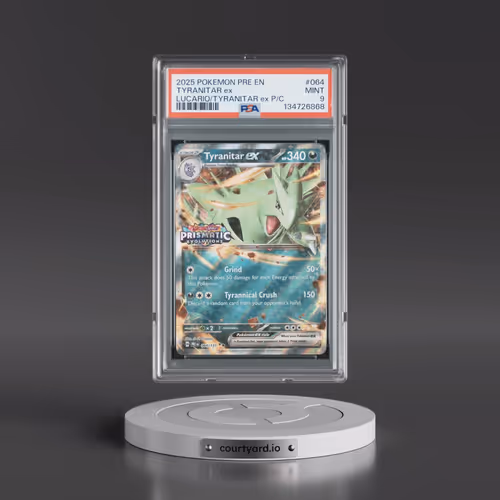 2025 Pokémon Pre EN-Prismatic Evolutions #064 Tyranitar EX - Holo Lucario EX & Tyranitar EX Premium