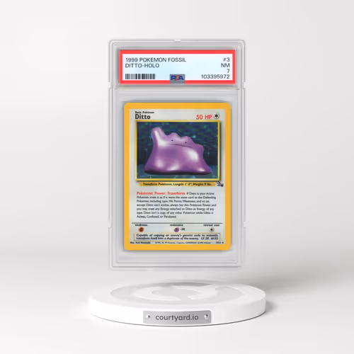 1999 Pokémon Fossil #3 Ditto - Holo (PSA 7 NM)