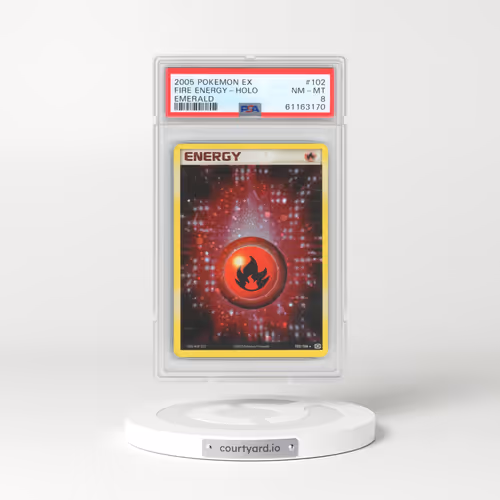 2005 Pokémon EX Emerald #102 Fire Energy - Holo (PSA 8 NM-MT)