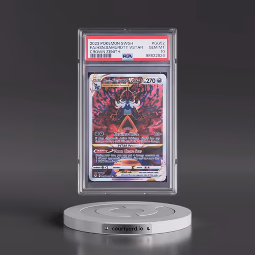 2023 Pokémon Sword and Shield Crown Zenith #GG52 Hisuian Samurott Vstar - Full Art (PSA 10 GEM MINT)