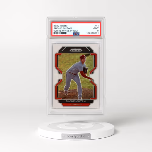 2022 Panini Prizm #41 Shohei Ohtani - White Wave Prizm (PSA 9 MINT)