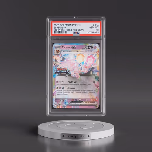 2025 Pokémon Pre EN-Prismatic Evolutions #034 Espeon EX - Holo Surprise Box Exclusive (PSA 10 GEM MI
