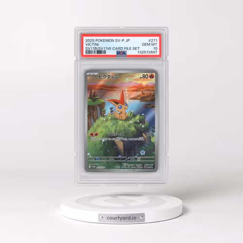 2025 Pokémon SV-P Promo #271 Victini - Black Bolt/White Flare Card File Set (PSA 10 GEM MINT)