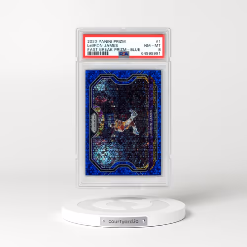 2020 Panini Prizm #1 LeBron James - Fast Break Prizm-Blue (PSA 8 NM-MT)