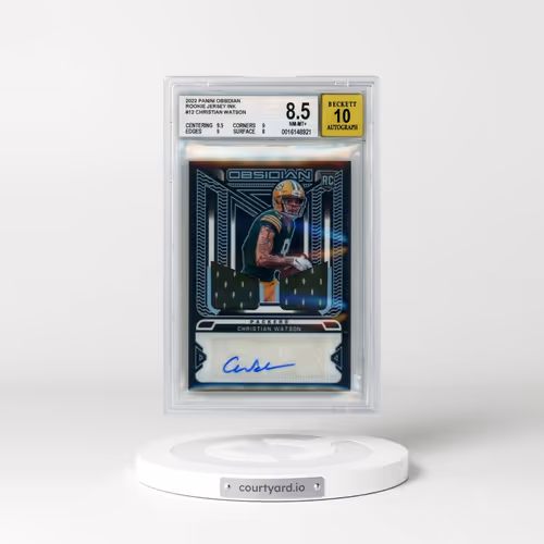 2022 Panini Obsidian Rookie Jersey Ink #RJICWA Christian Watson (BGS 8.5 NM-MT+)