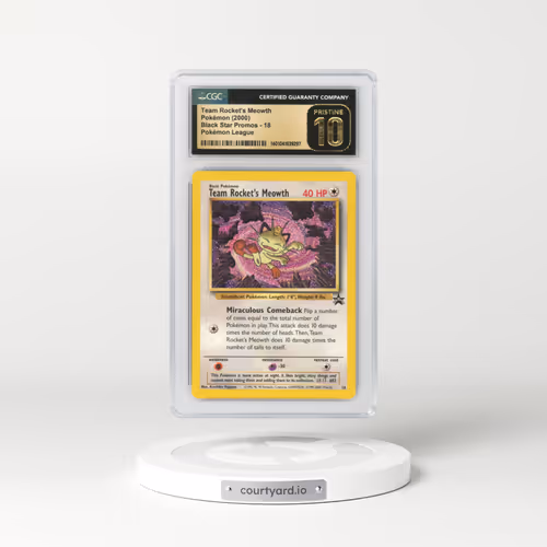 1999 Black Star Promos #18 Team Rocket's Meowth - Pokémon League (CGC 10 PRISTINE)