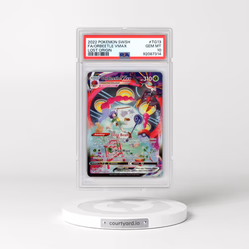 2022 Pokémon Sword & Shield Lost Origin #TG13 Orbeetle Vmax - Full Art (PSA 10 GEM MINT)