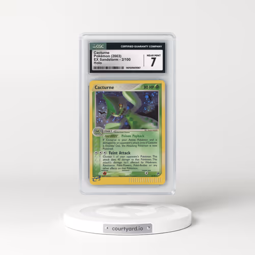 2003 EX Sandstorm (2003 Copyright, w/ "e" Symbol) #2/100 Cacturne - Holo (CGC 7 NM)